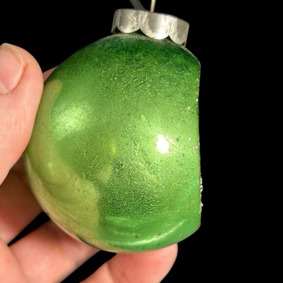 Blown Glass Indent Reindeer Pipe Cleaner Snow Diorama Christmas Ornament Germany - Picture 5 of 7